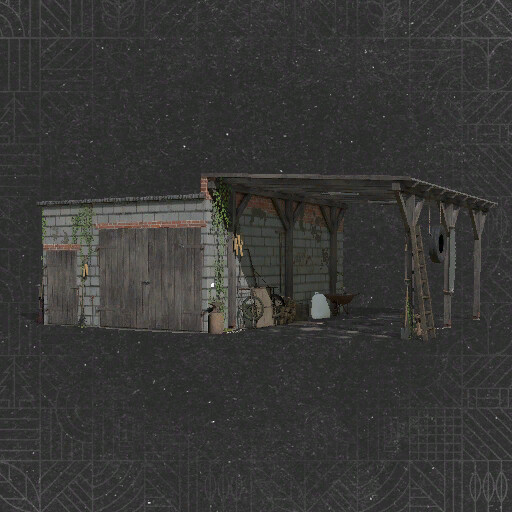 A Small Garage With A Workshop