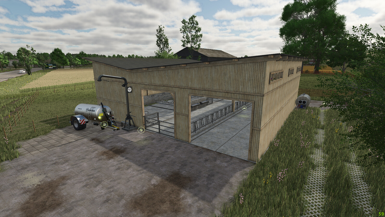 Cow Barn With Slurry And Milk