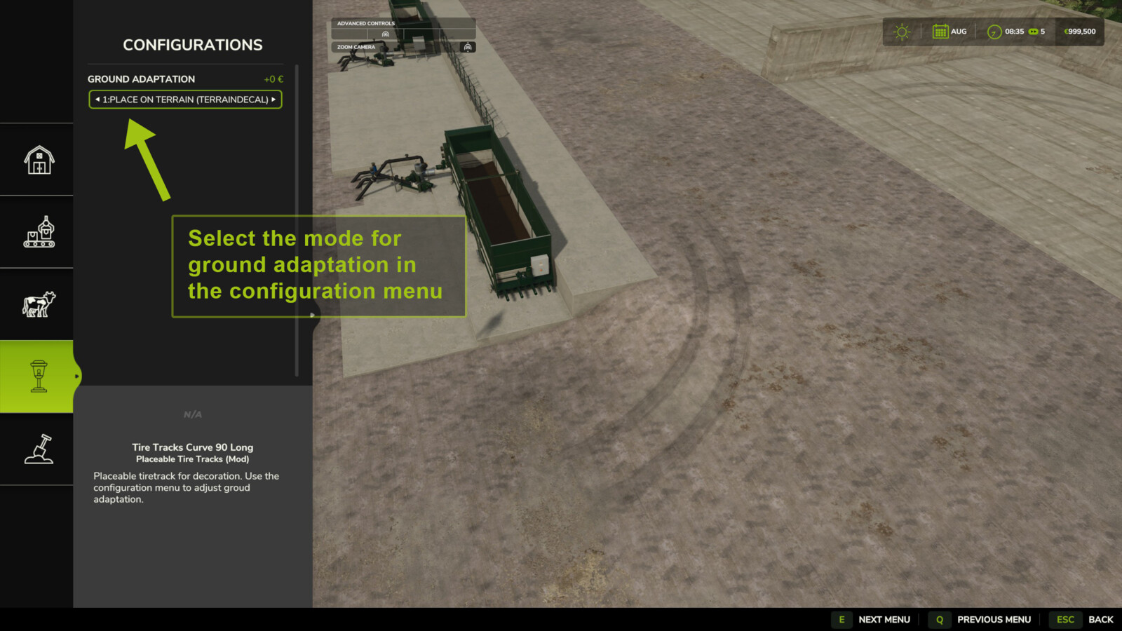 Placeable Tire Tracks