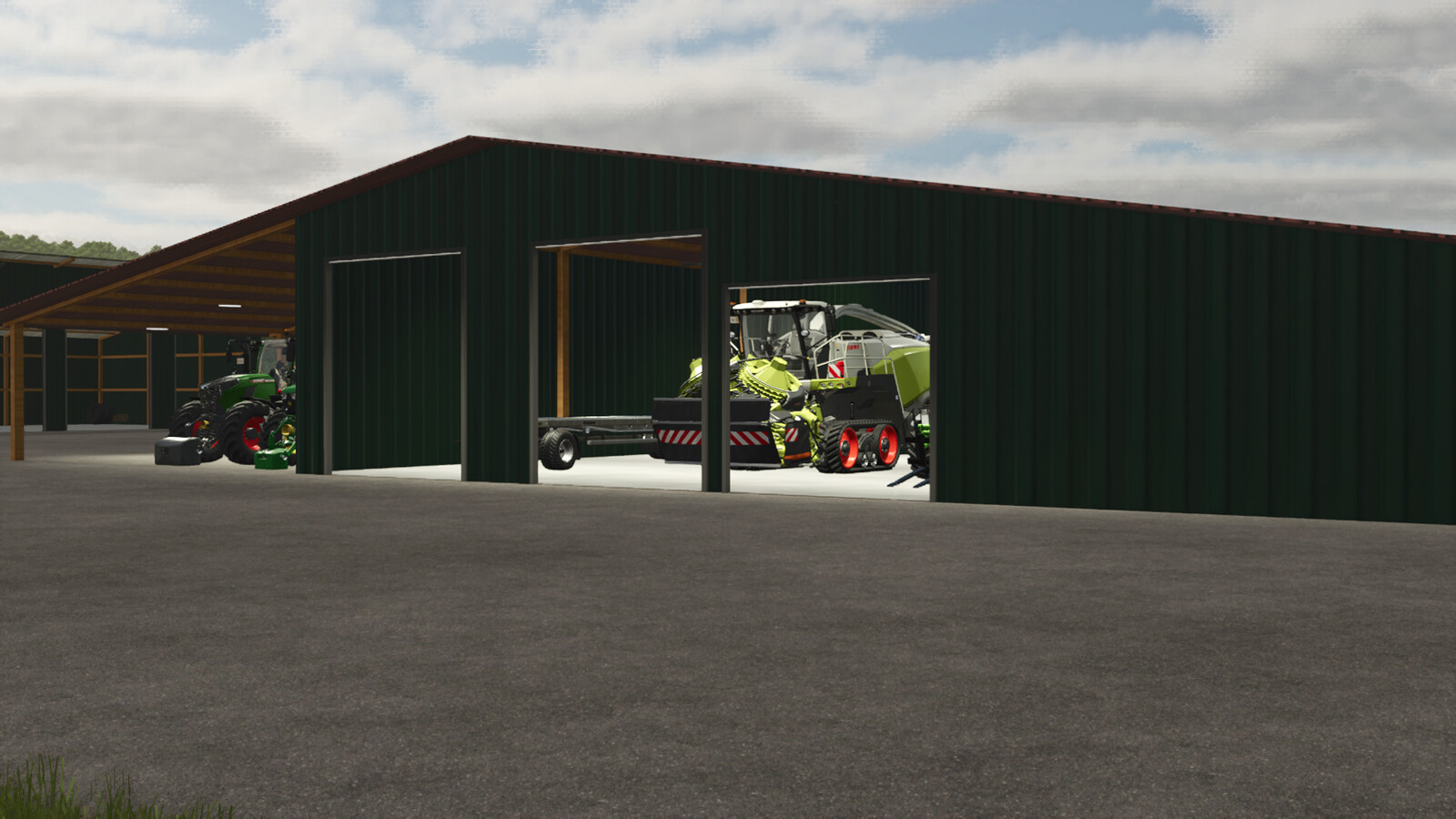 Machineshed With Canopy Roof