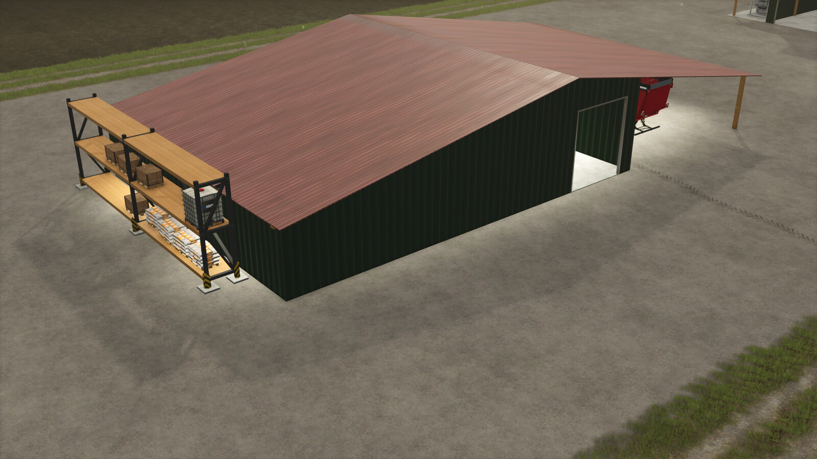 Machineshed With Canopy Roof