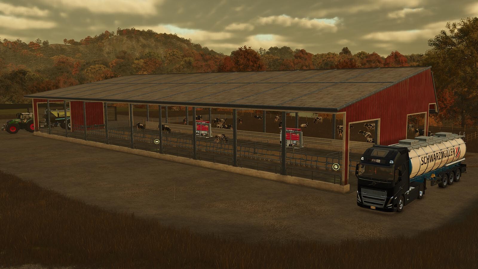 US Cow Barn With Milk