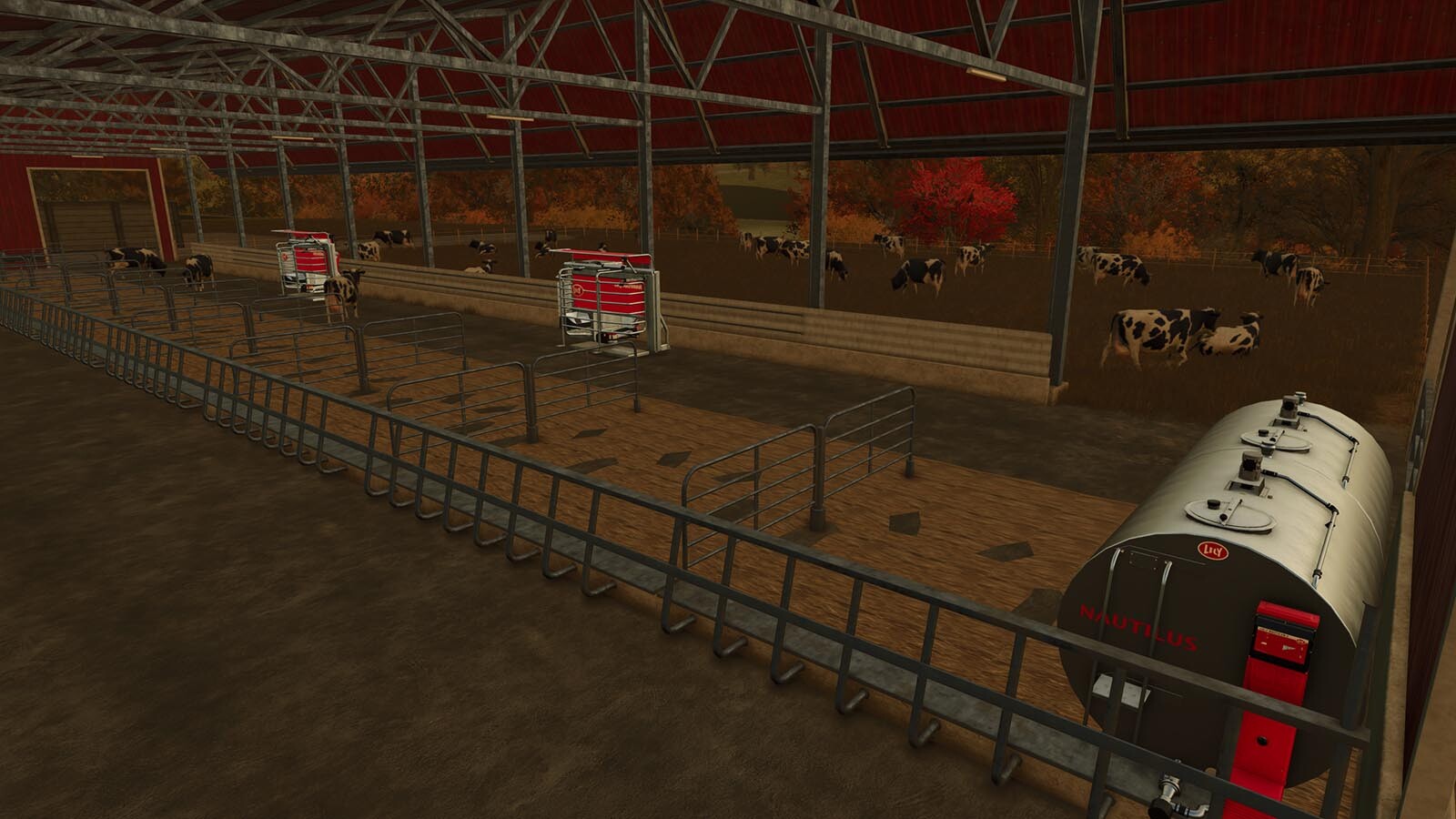 US Cow Barn With Milk