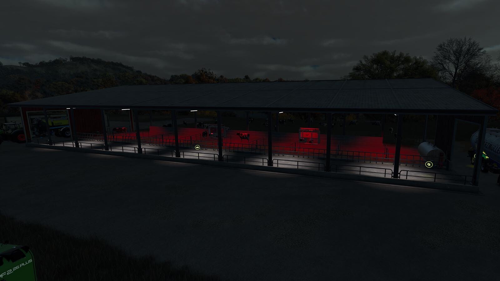 US Cow Barn With Milk