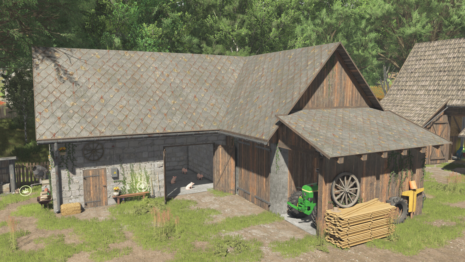 Pigsty With A Barn