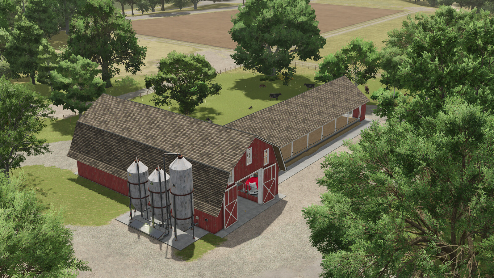 US Cow Barn With Vector