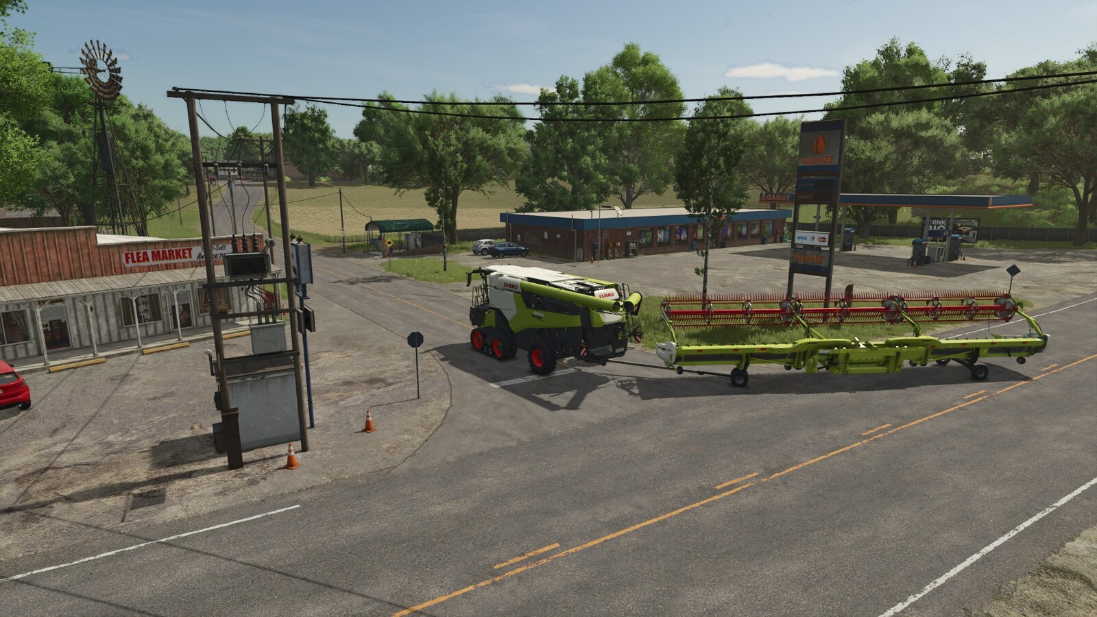 FD250 With Integrated Cutterbar Wagon And Longer Drawbar