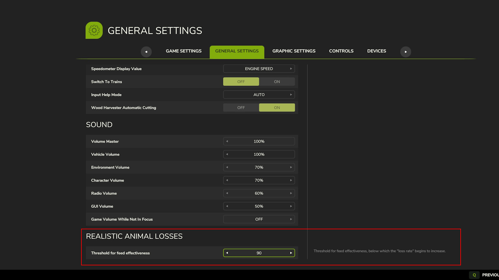 Realistic Animal Losses