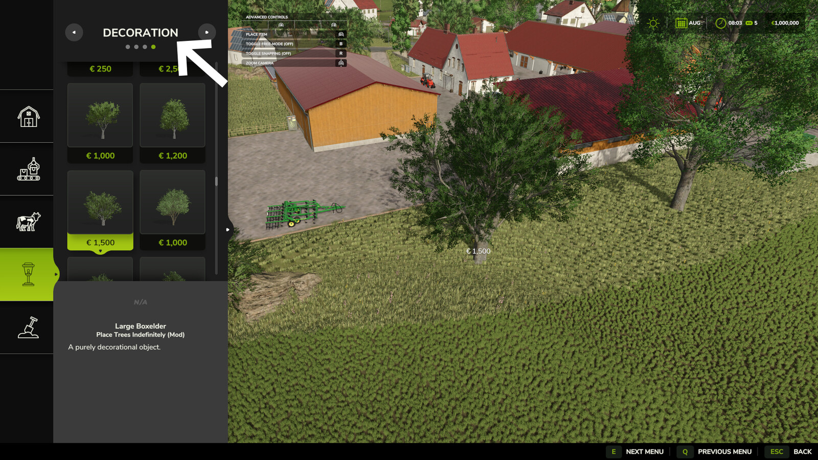 Place Decotrees Indefinitely