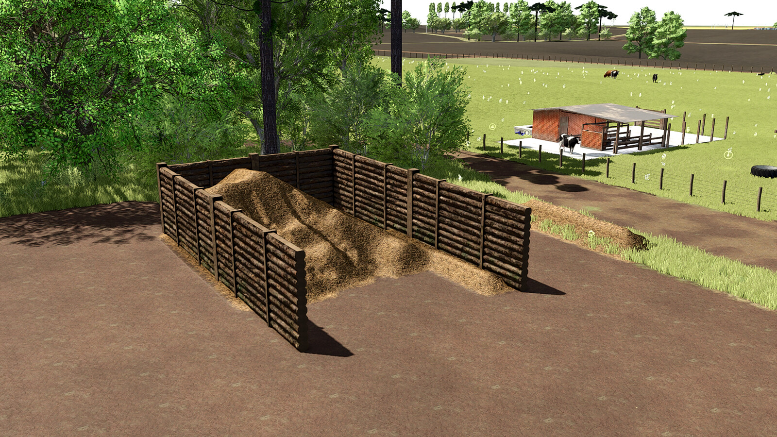 Cow Pasture With Milking Barn