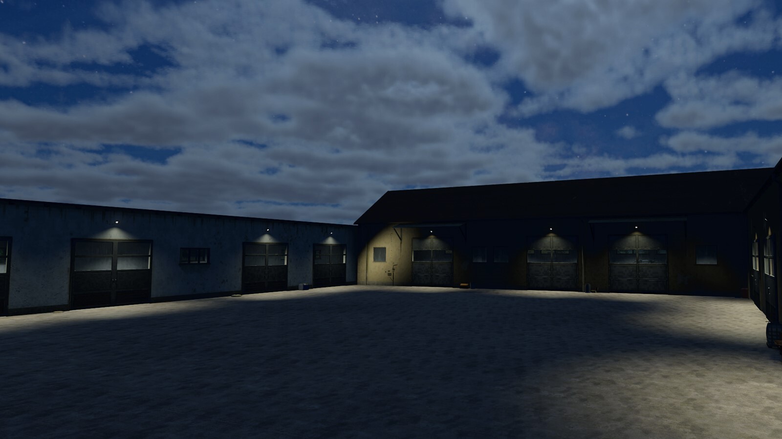 Large U-Shaped Garage