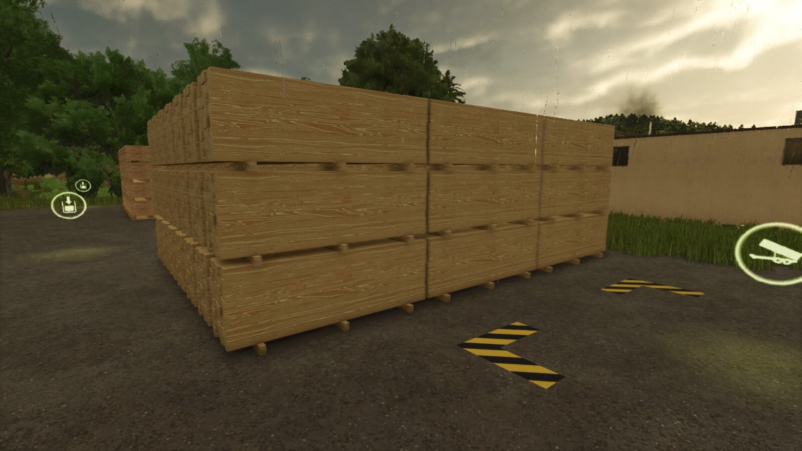 Storage For Pallets Of Boards, Planks, And Wooden Beams.