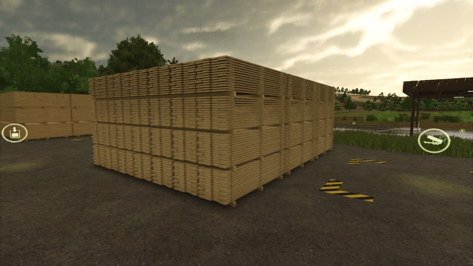 Storage For Pallets Of Boards, Planks, And Wooden Beams.