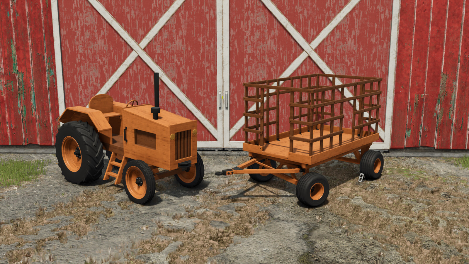 Wooden Tractor Set