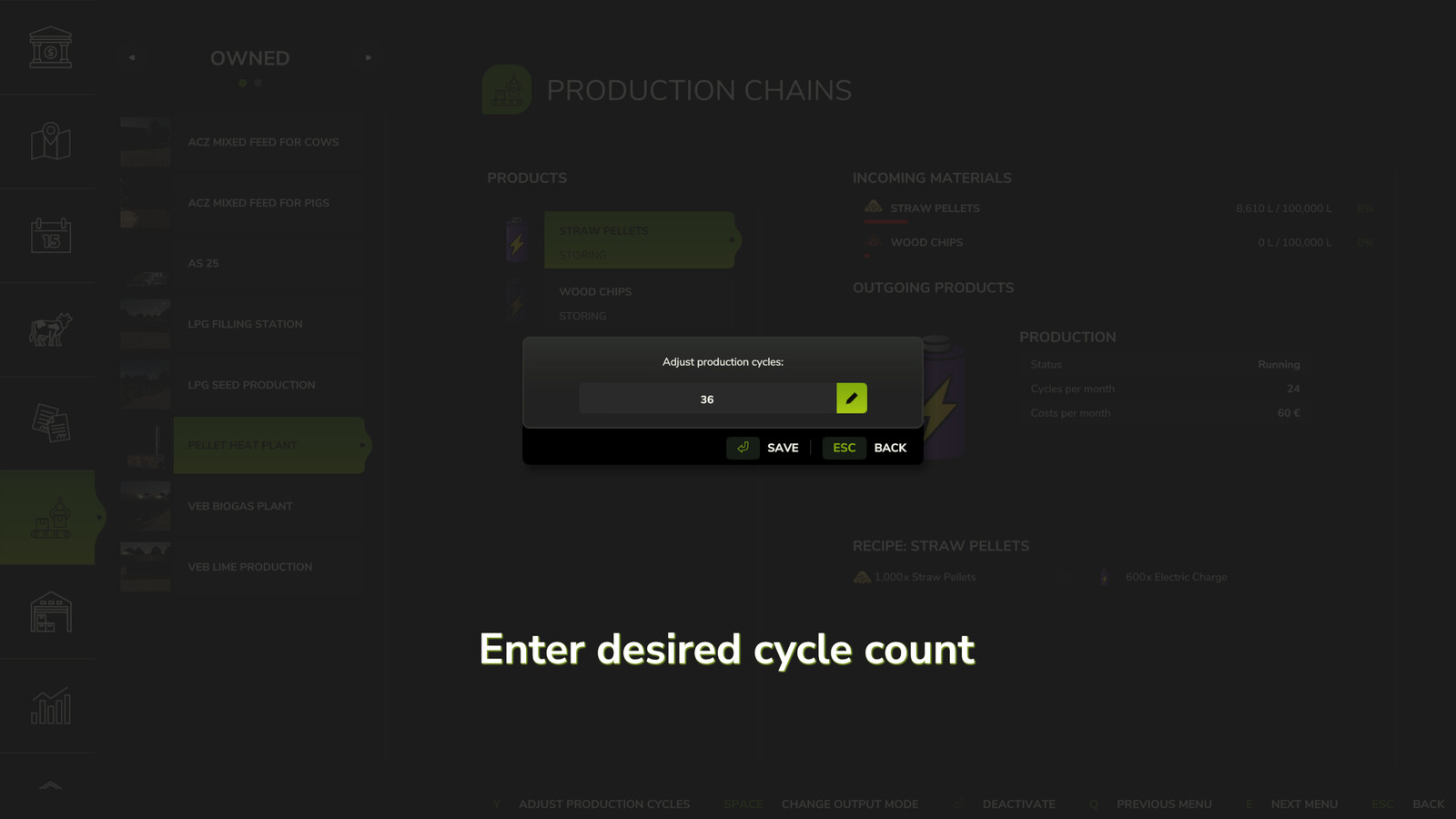 Adjust Production Points