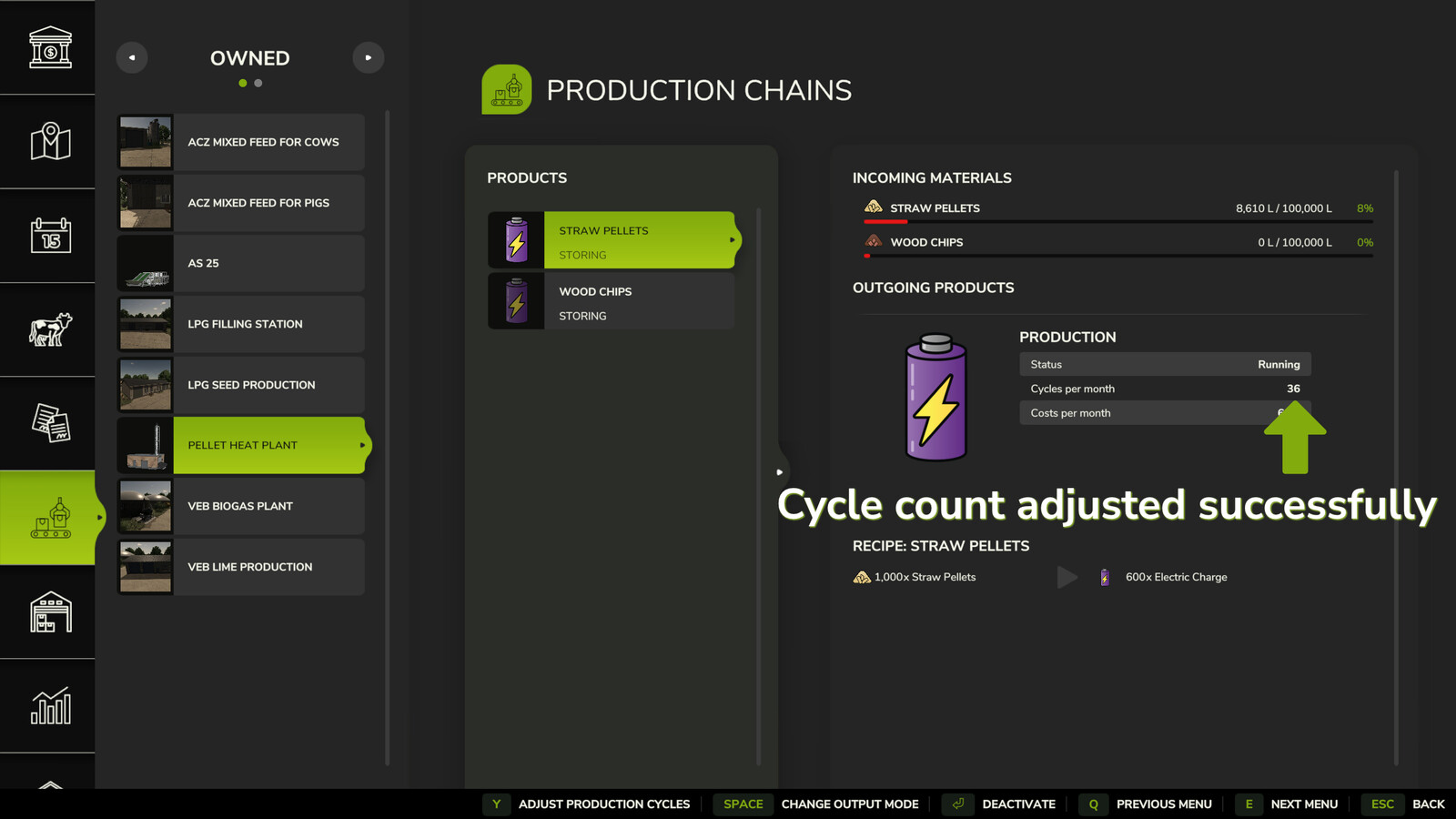 Adjust Production Points