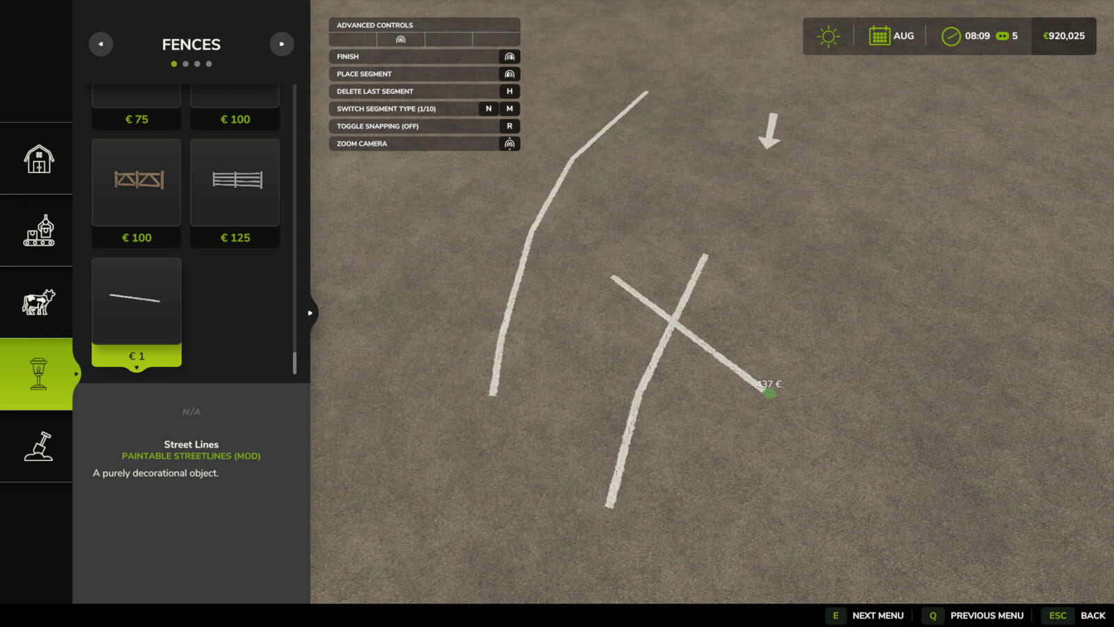 Paintable Streetlines