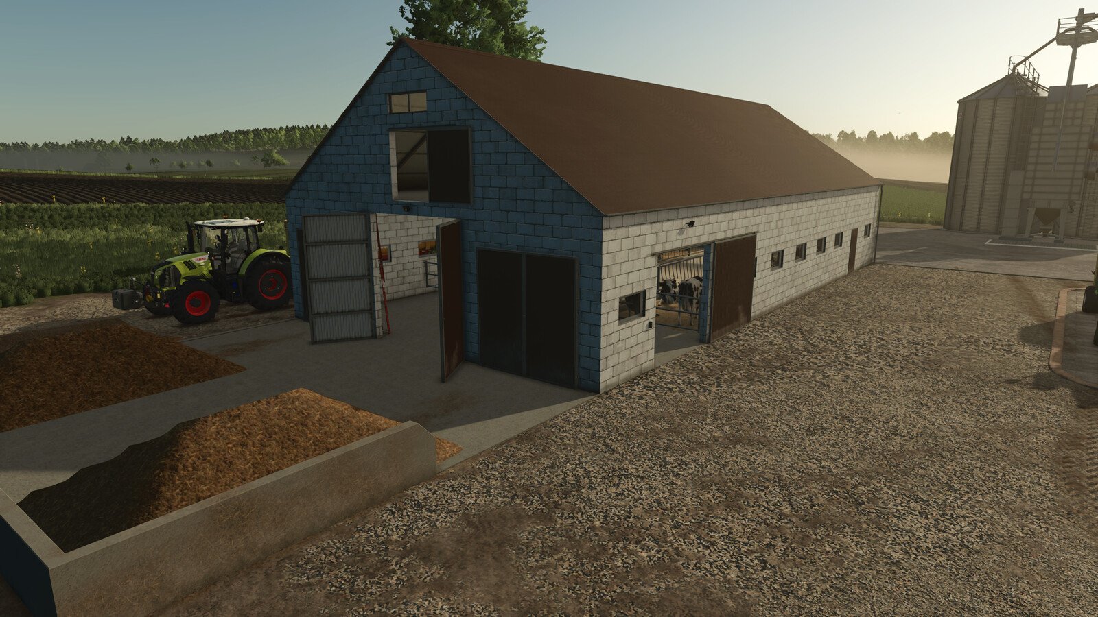 Cow Barn With Manure Plate