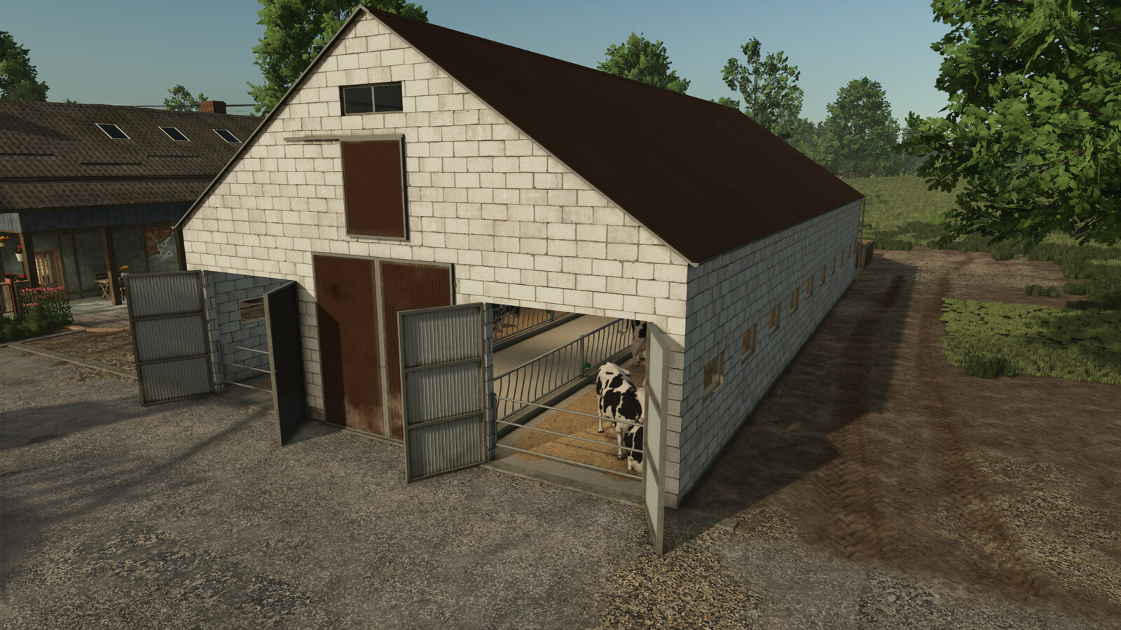 Cow Barn With Manure Plate