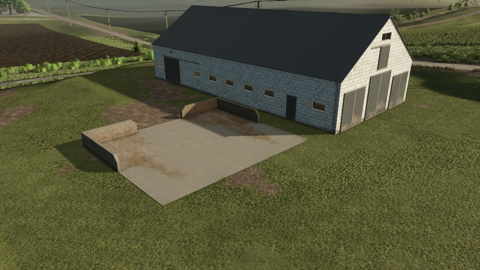 Cow Barn With Manure Plate