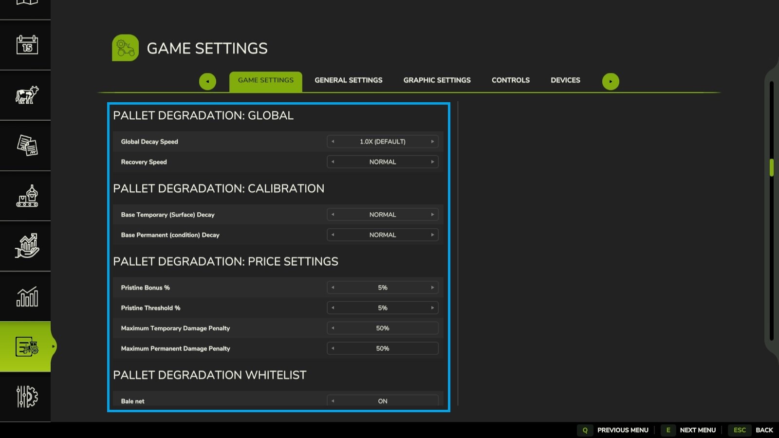 Storage Overhaul: Pallet Degradation System