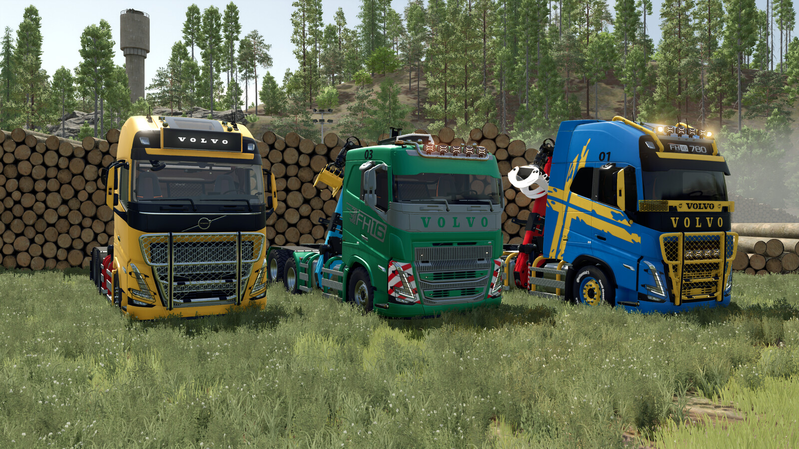 Volvo FH 16 Forestry Z-Crane Semi Pack