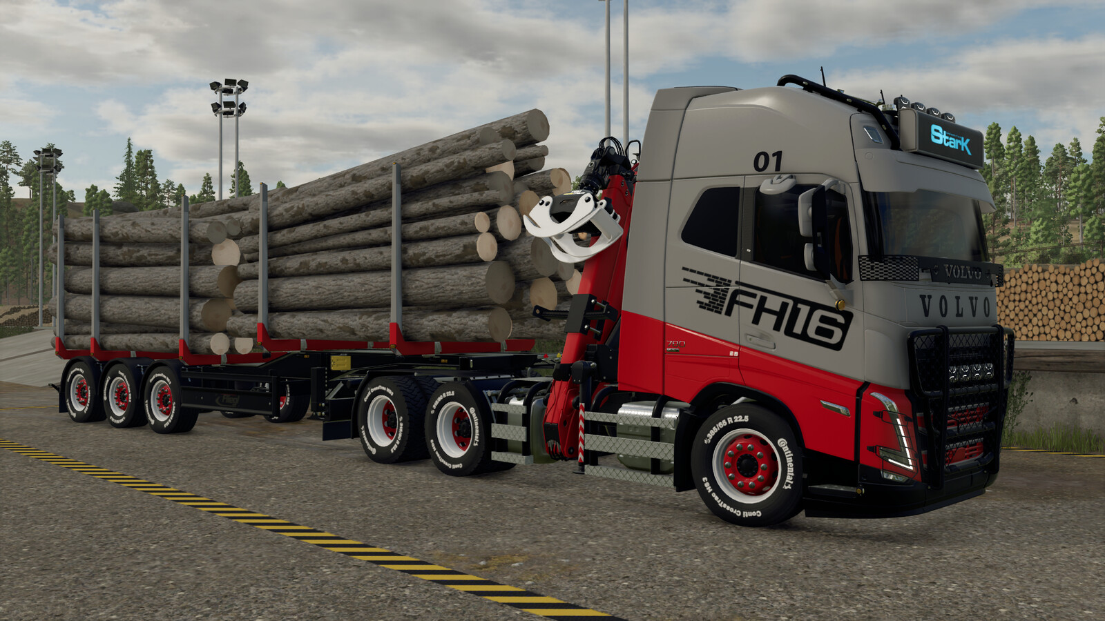 Volvo FH 16 Forestry Z-Crane Semi Pack