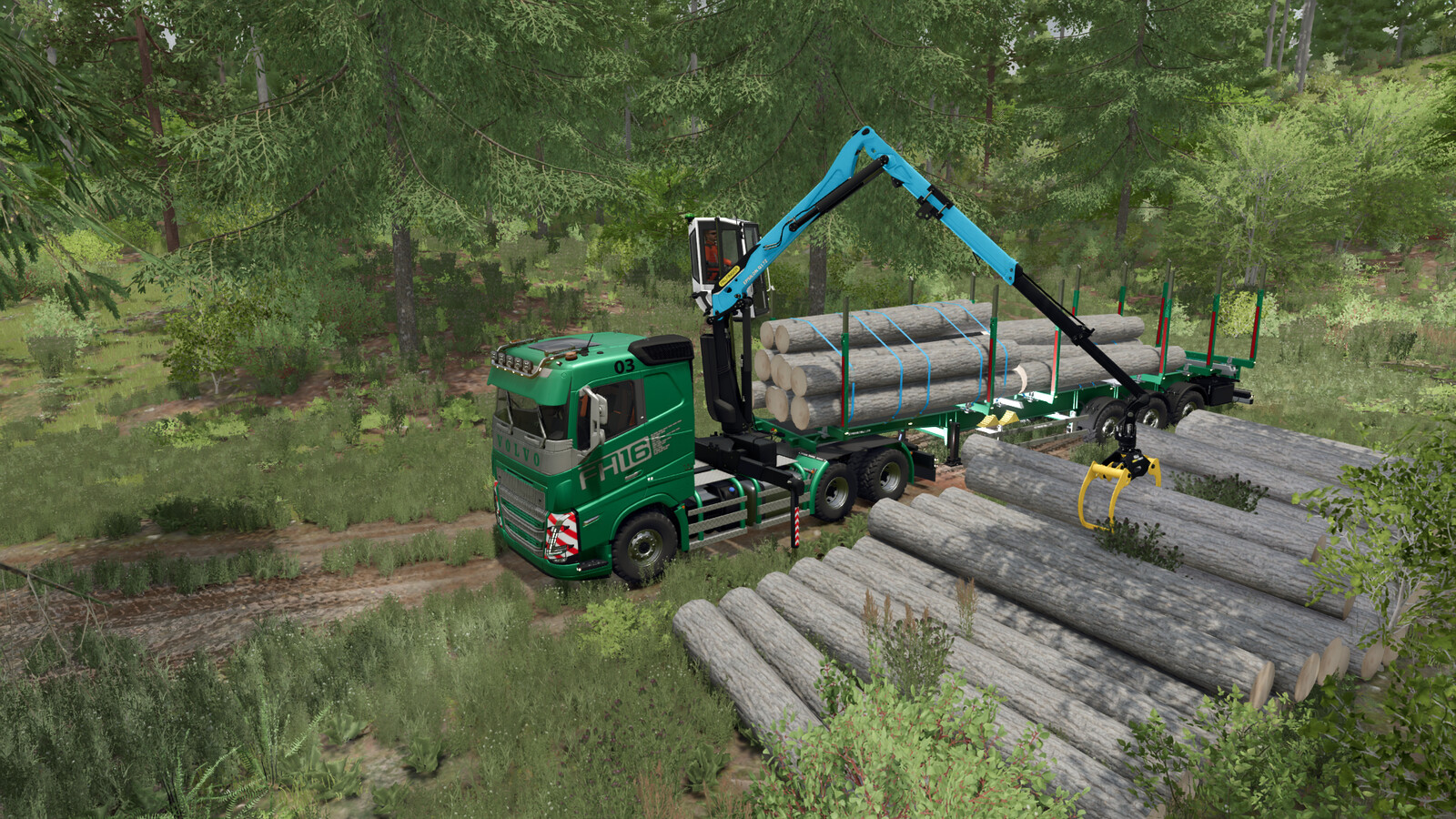 Volvo FH 16 Forestry Z-Crane Semi Pack