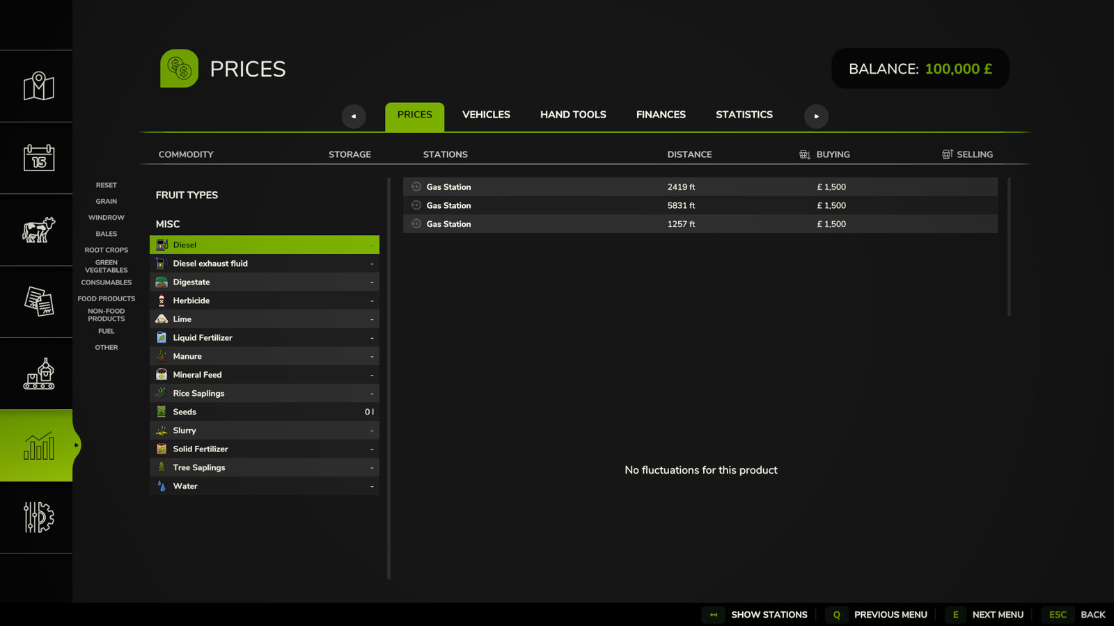 Price Menu Filters