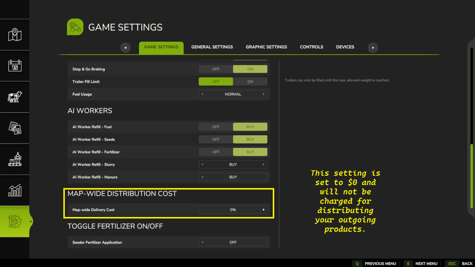 Distribution Cost Override