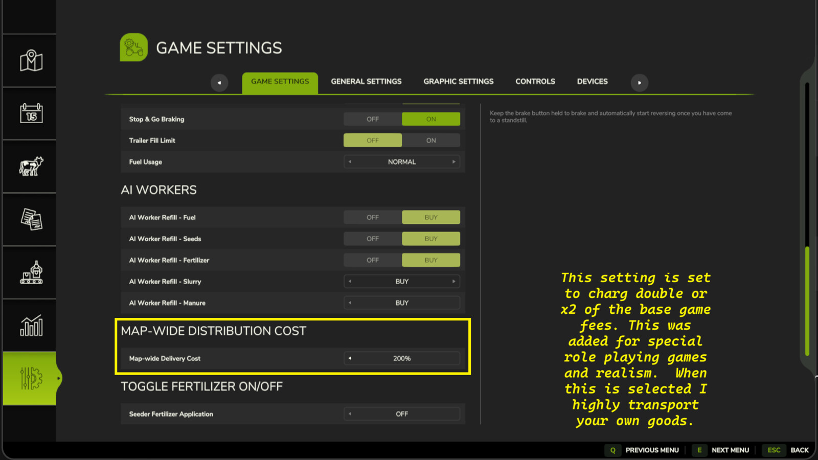Distribution Cost Override