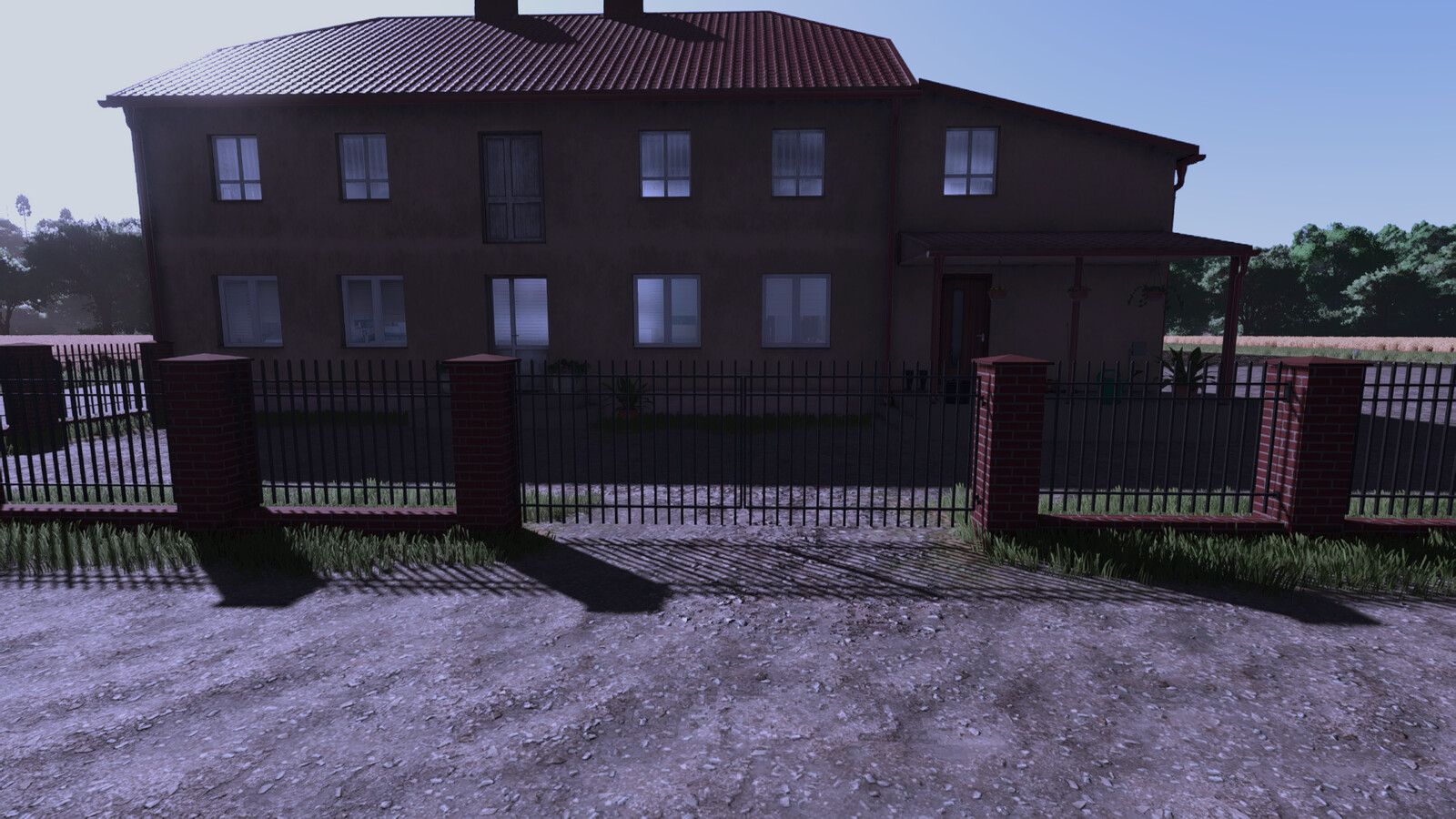 Red Brick And Metal Fence (Prefab*)