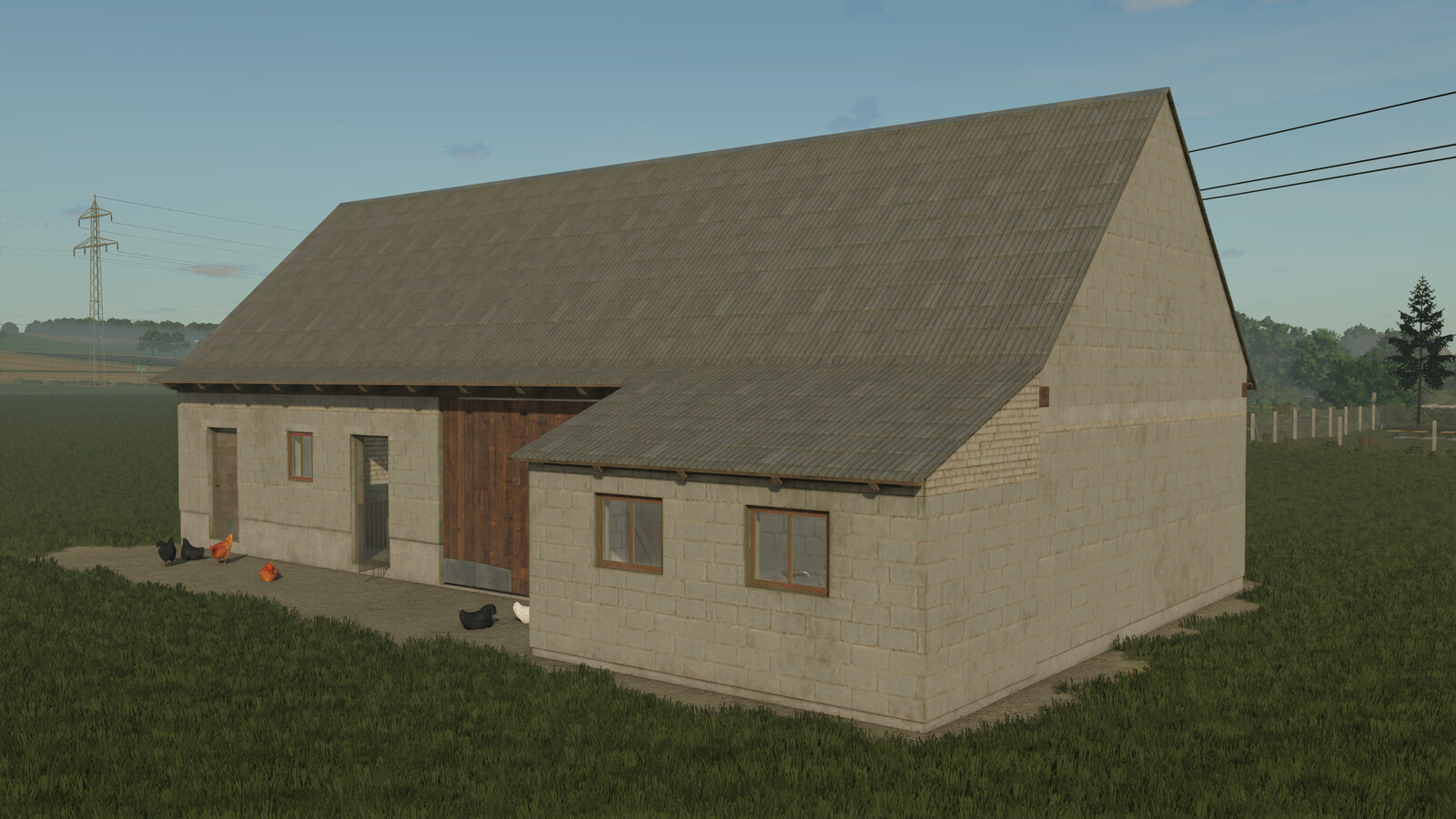 Barn With Chicken Coop
