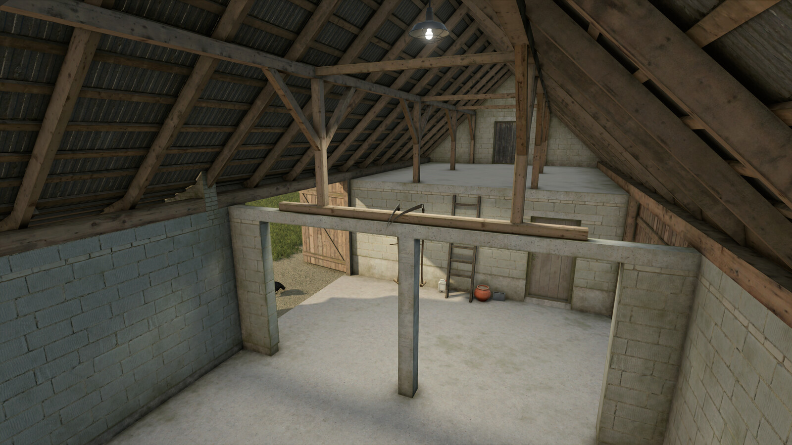 Barn With Chicken Coop