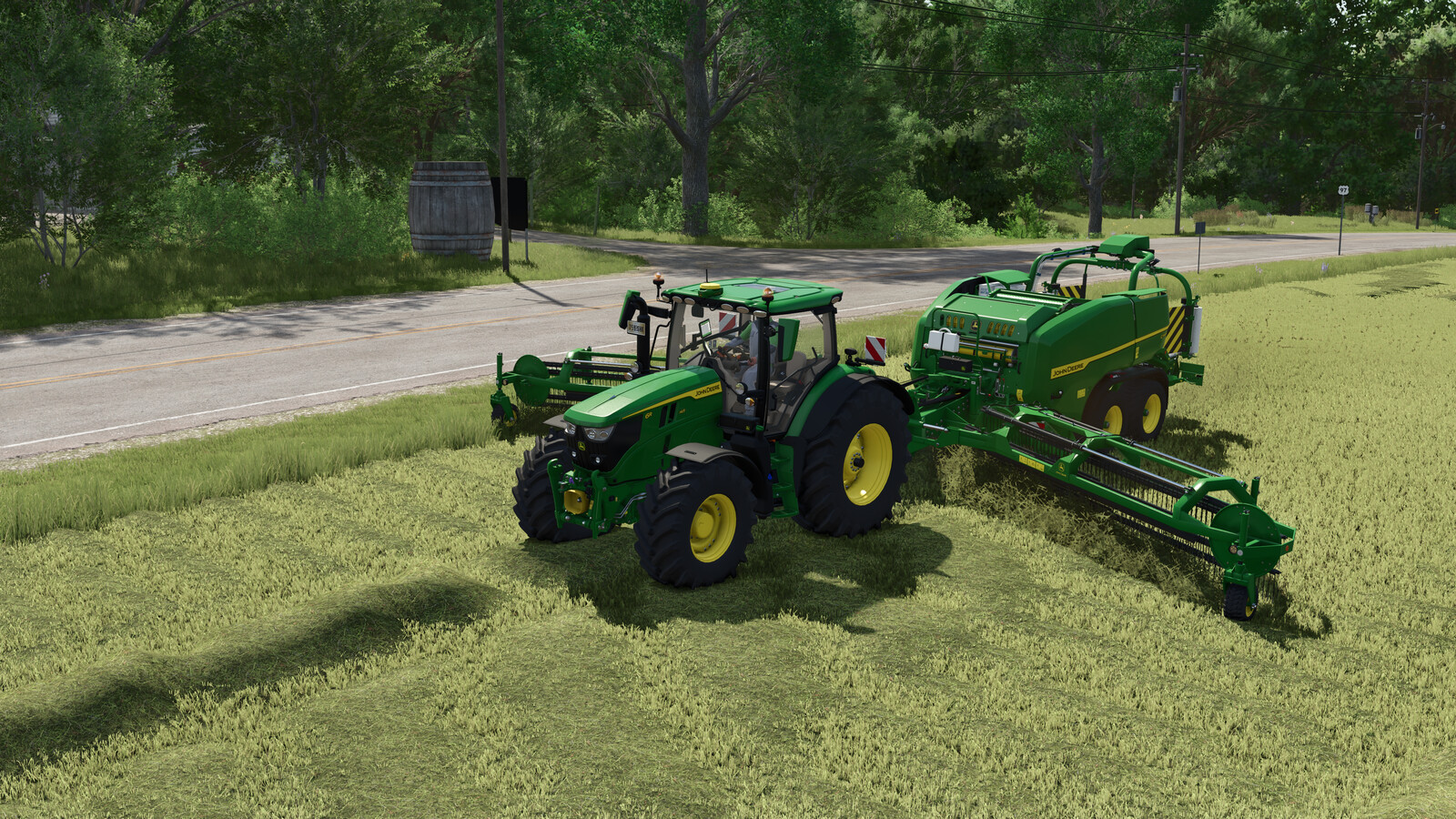Round Balers Pack With Windrower