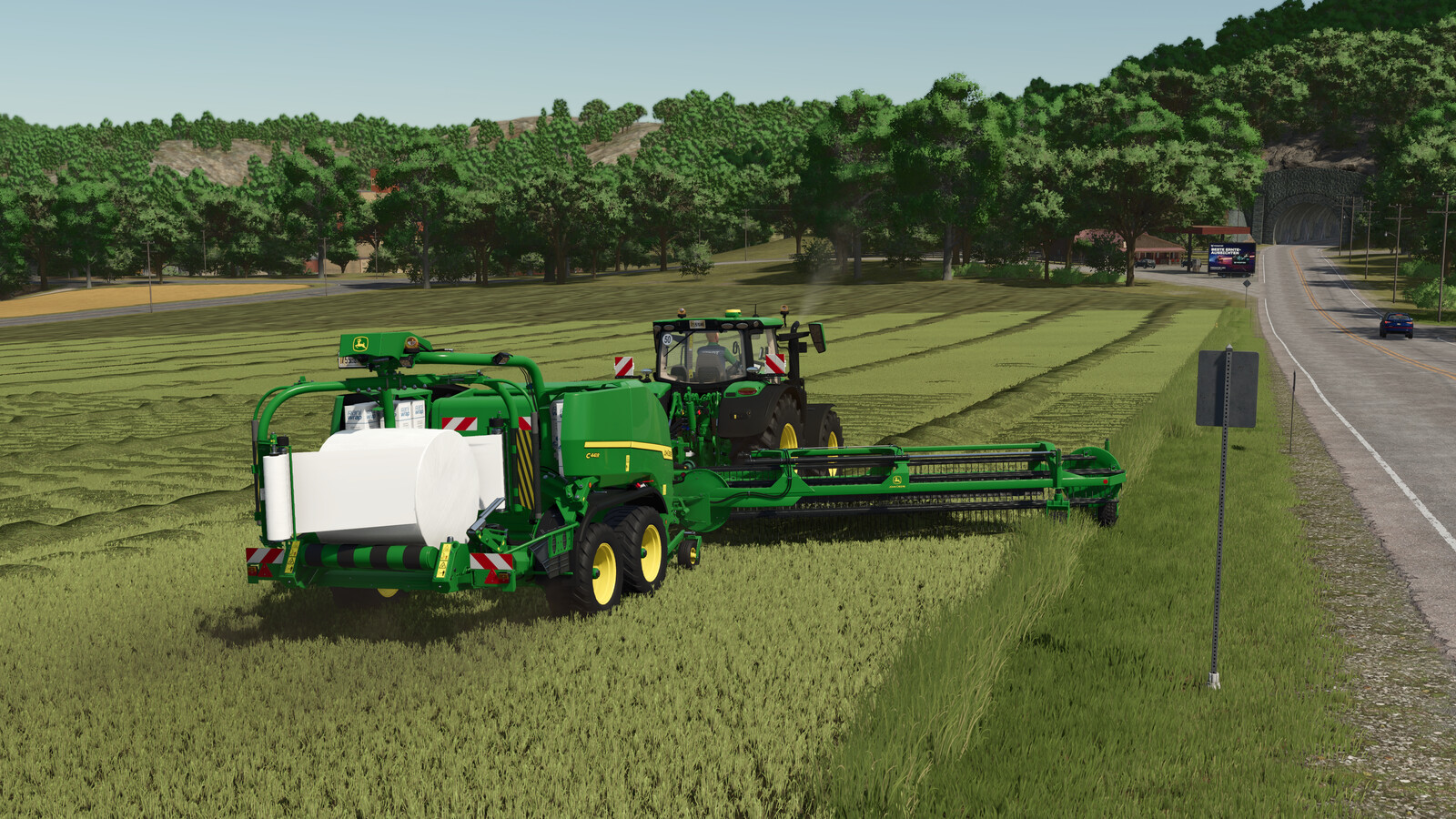 Round Balers Pack With Windrower
