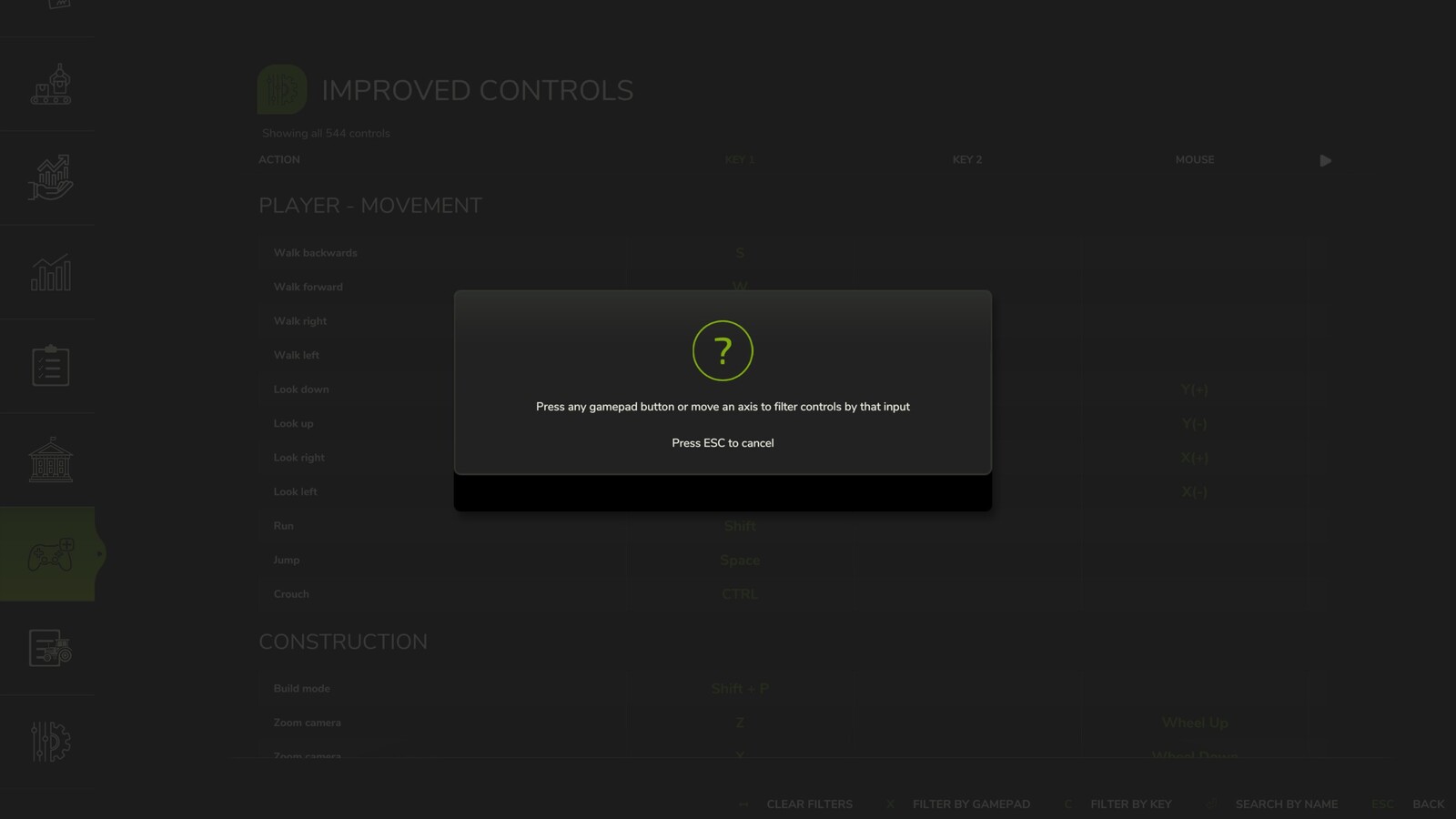 Improved Controls Menu
