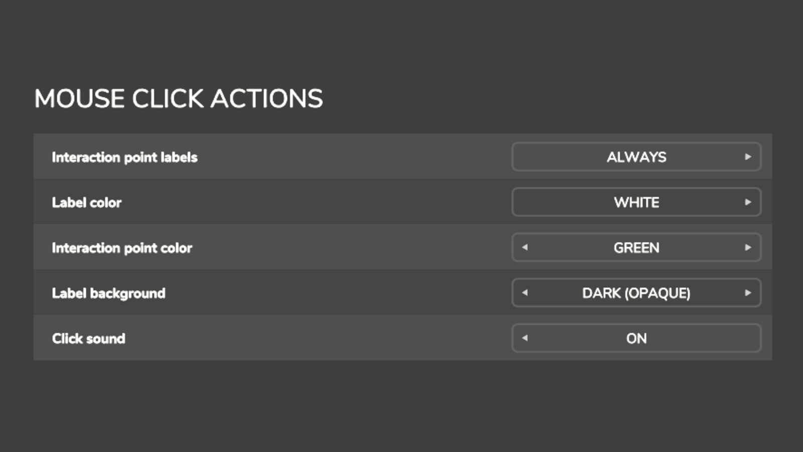 Mouse Click Actions