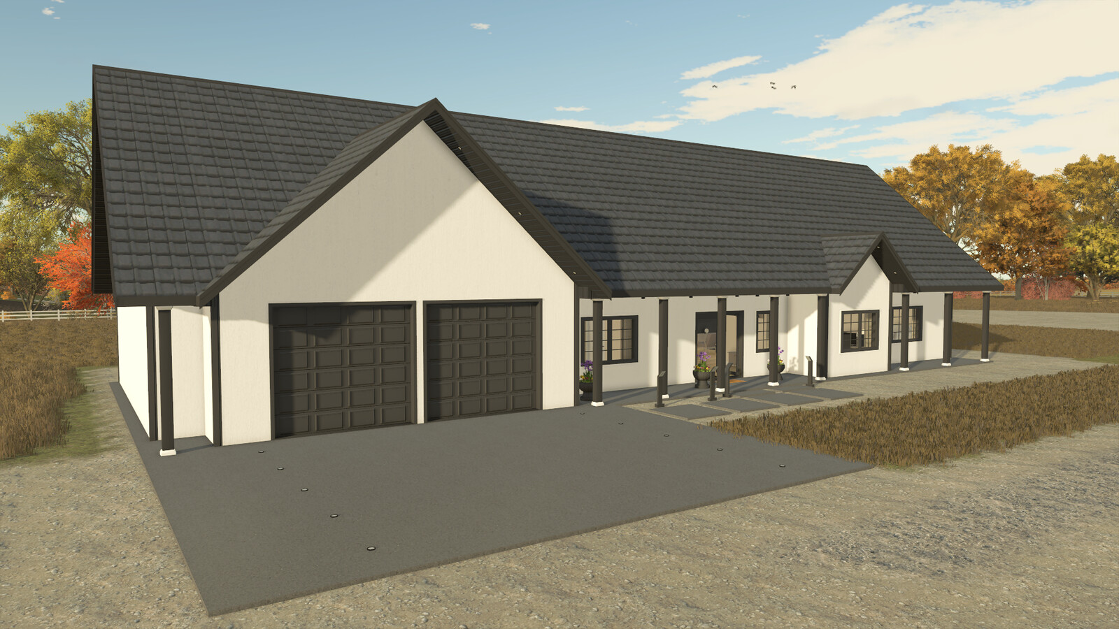 House With Two Car Garage