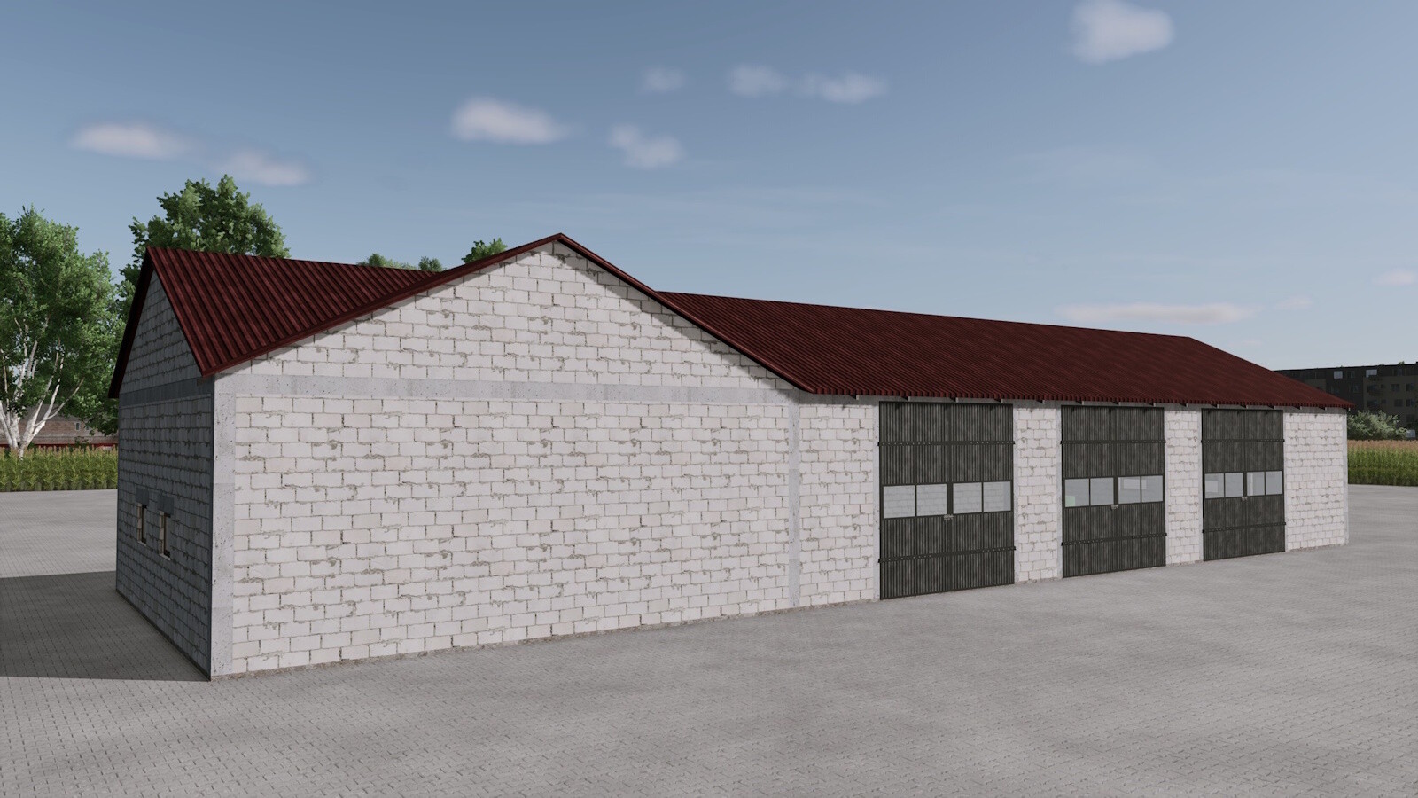 Halls Made Of White Concrete Blocks