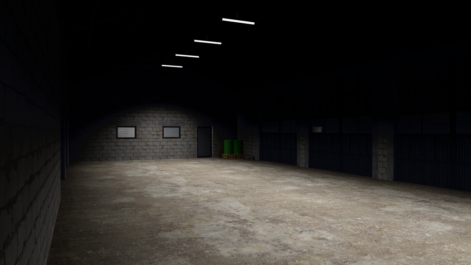 Halls Made Of White Concrete Blocks