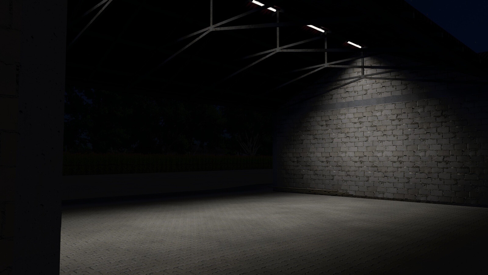 Halls Made Of White Concrete Blocks