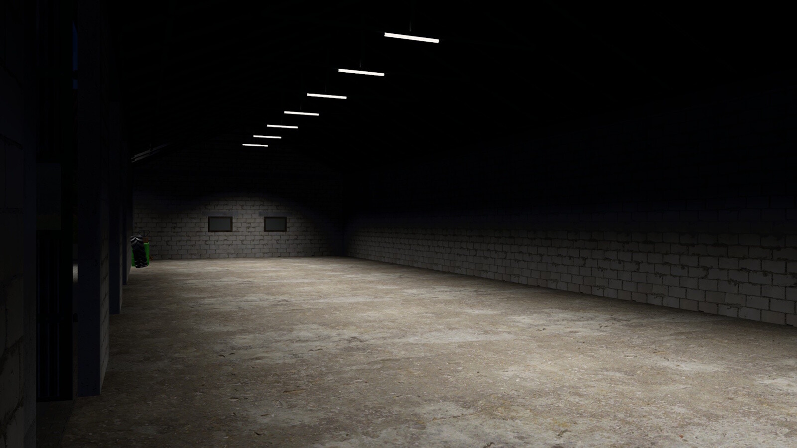 Halls Made Of White Concrete Blocks