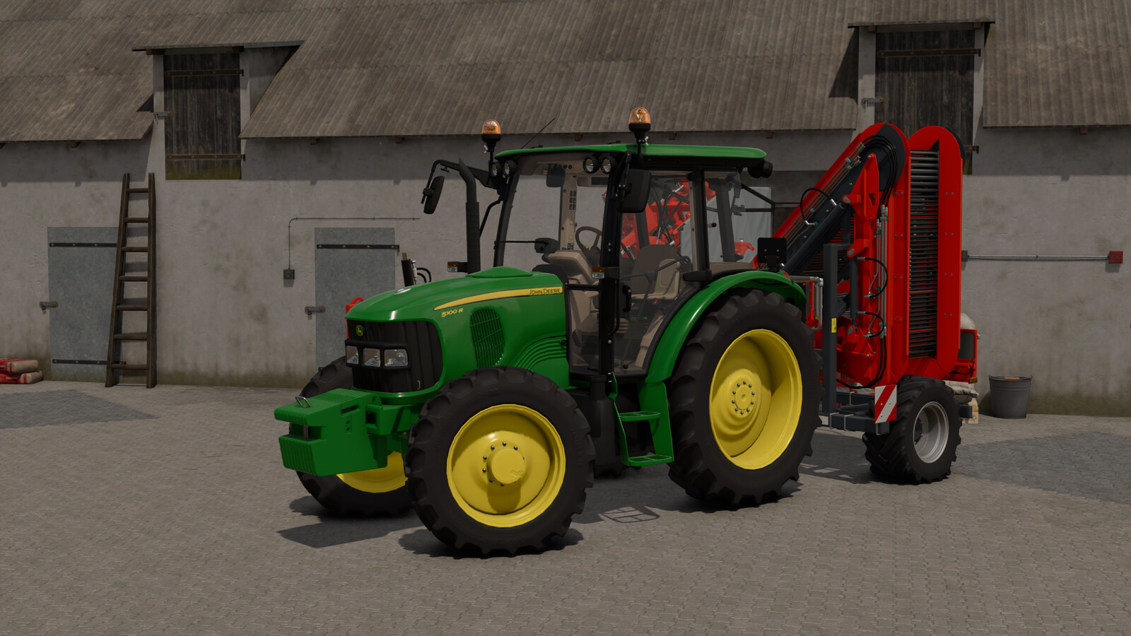 John Deere 5R + 583