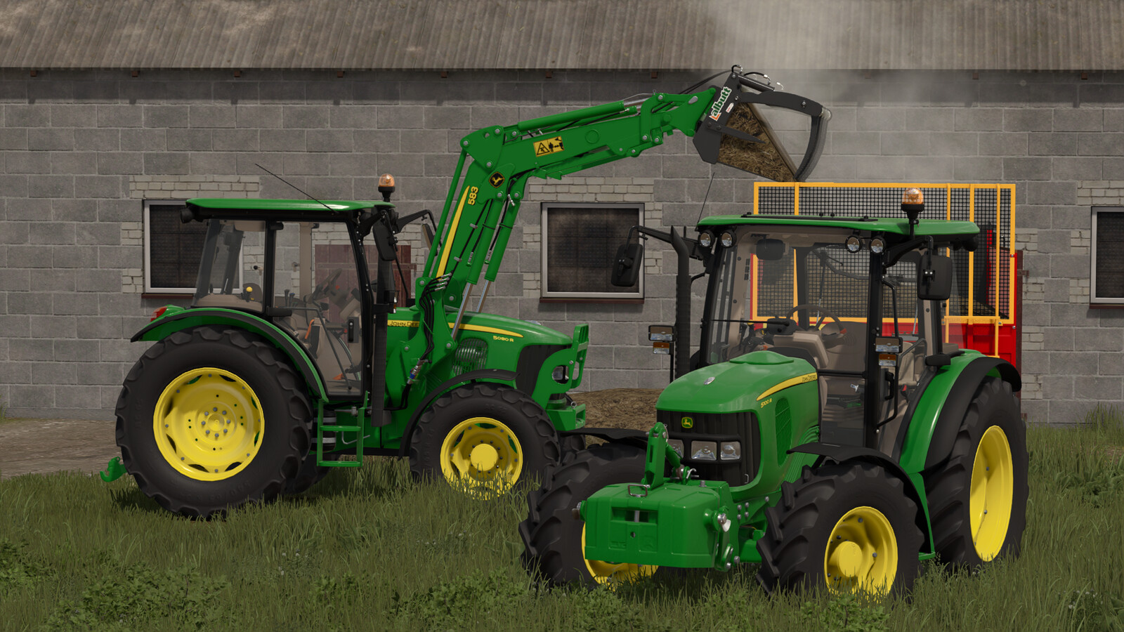 John Deere 5R + 583