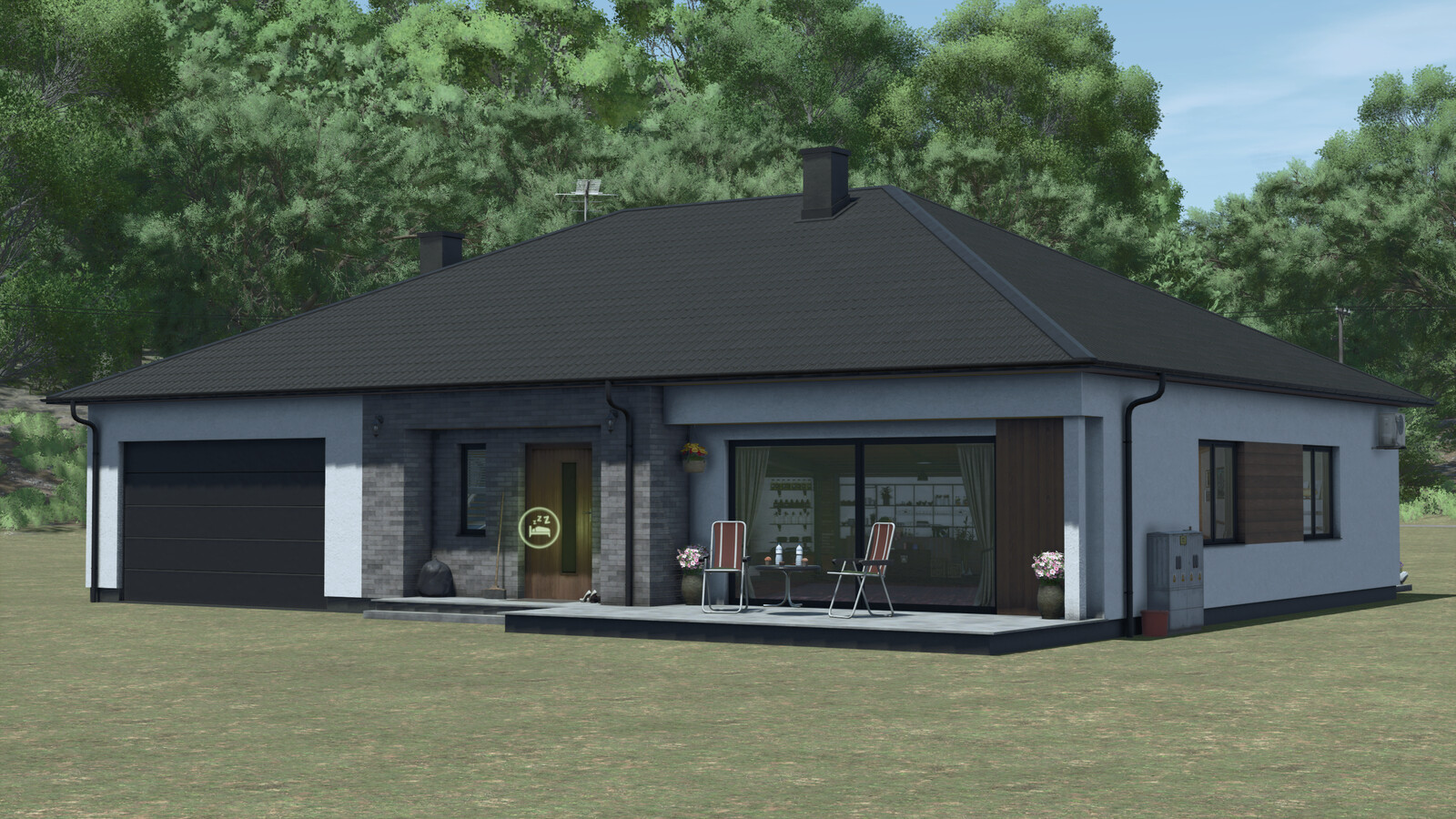 Pack Of Two Modern Farmhouses