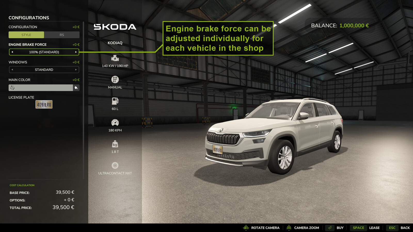 Adjustable Engine Brake Force
