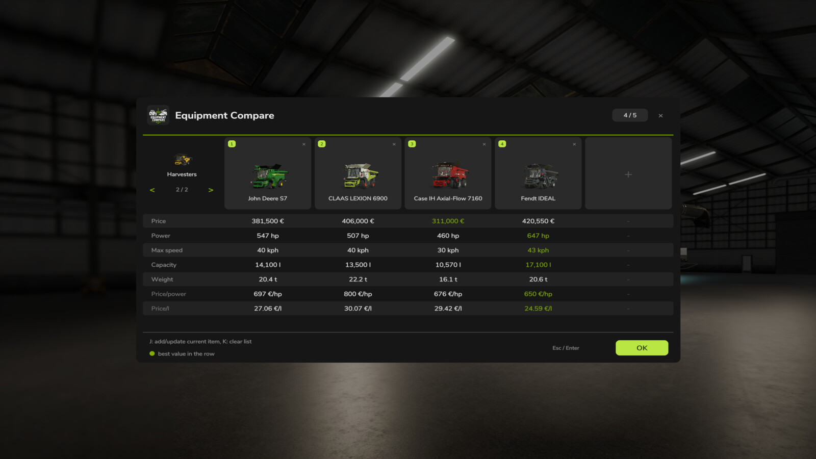 Equipment Compare