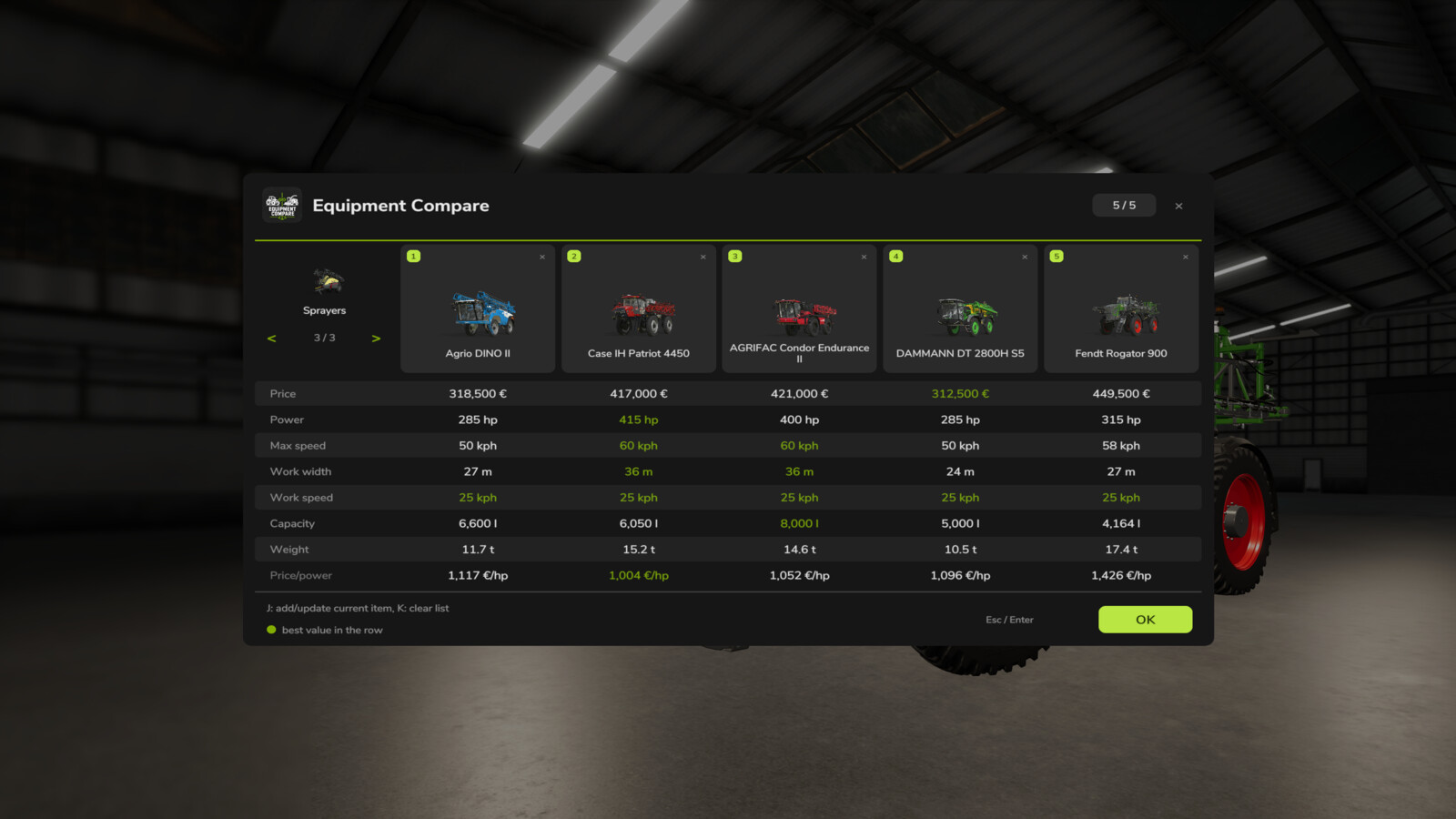 Equipment Compare
