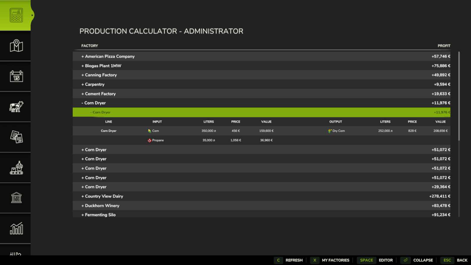 Factory Profit Calculator